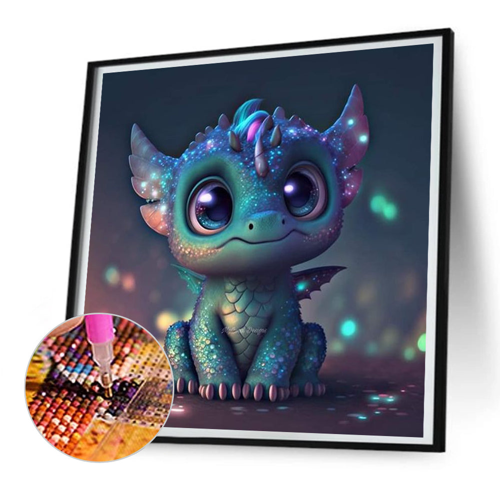 Glowing Little Dinosaur - Full Round Drill Diamond Painting 30*30CM