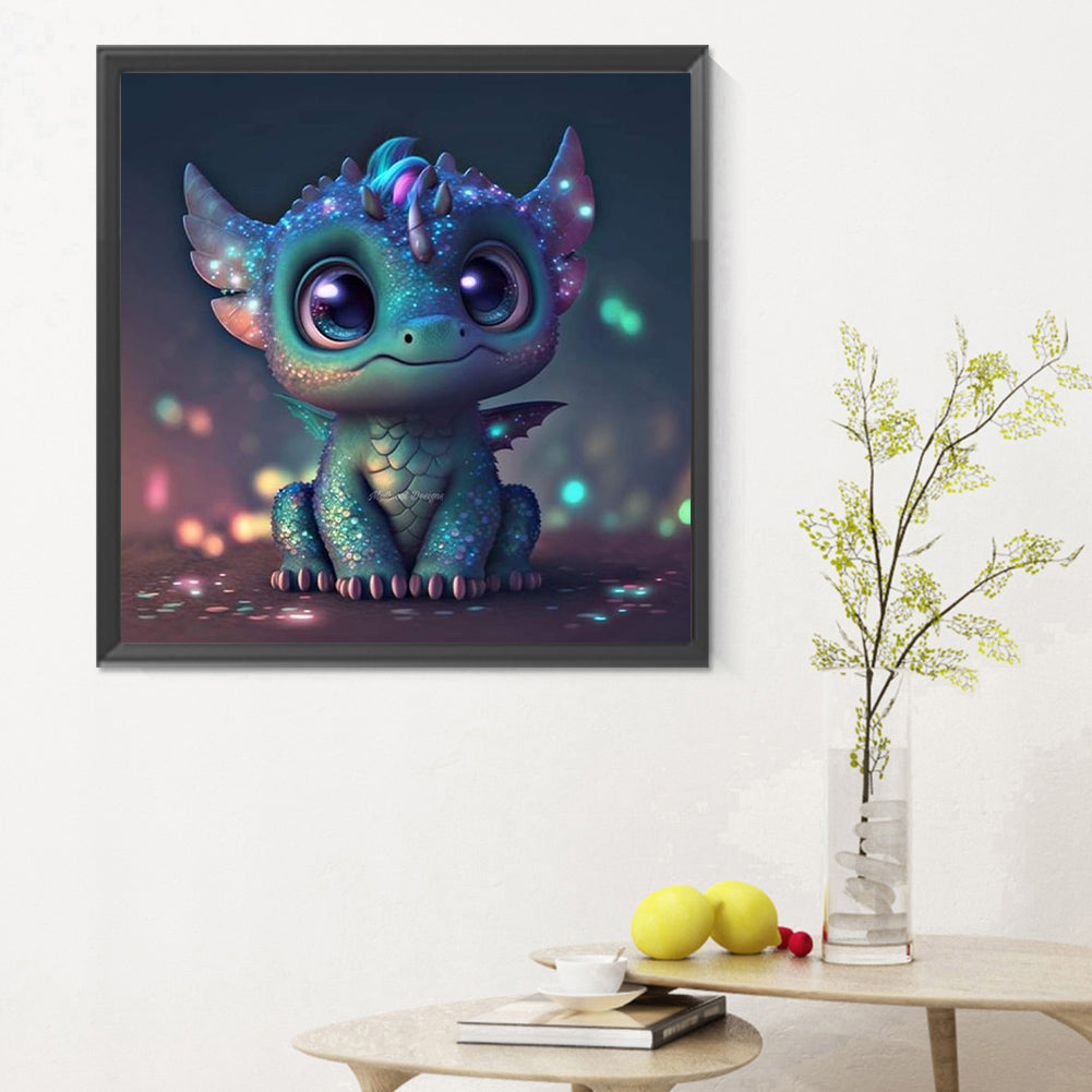 Glowing Little Dinosaur - Full Round Drill Diamond Painting 30*30CM