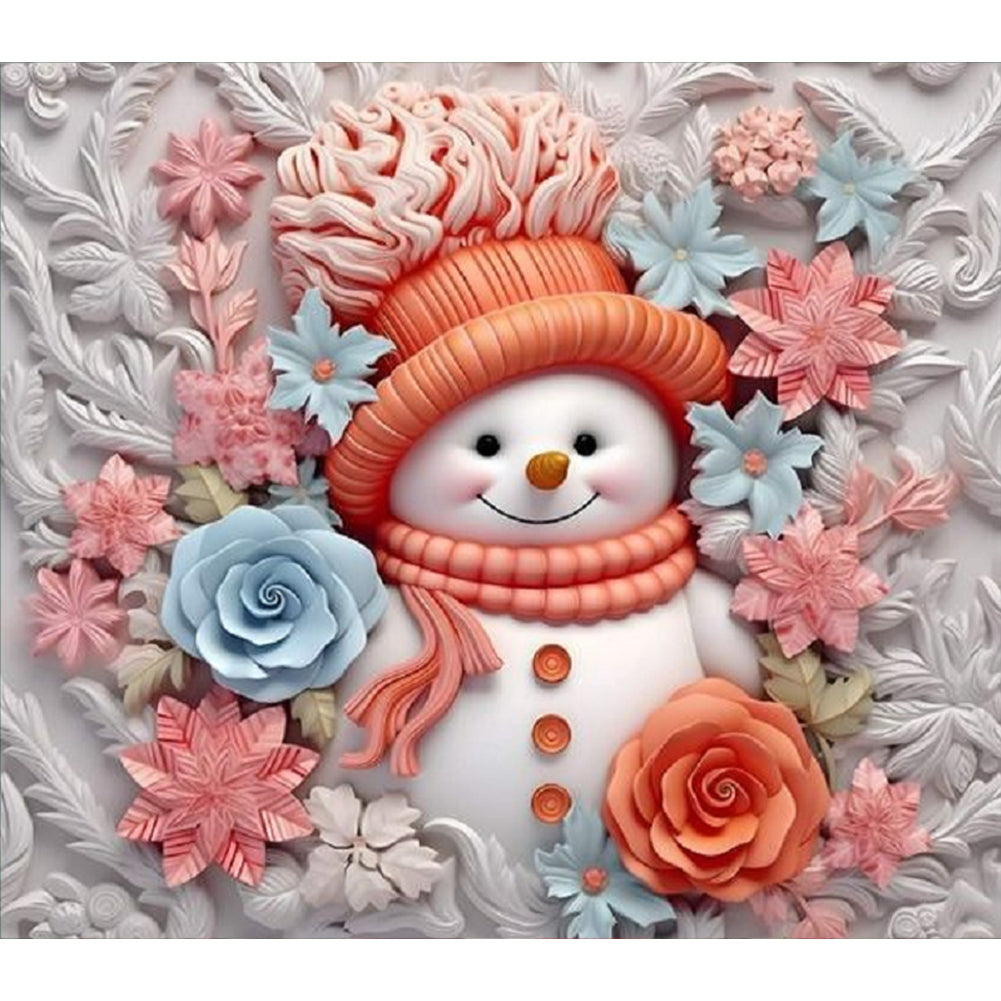 Snowman - Full Round Drill Diamond Painting 40*35CM