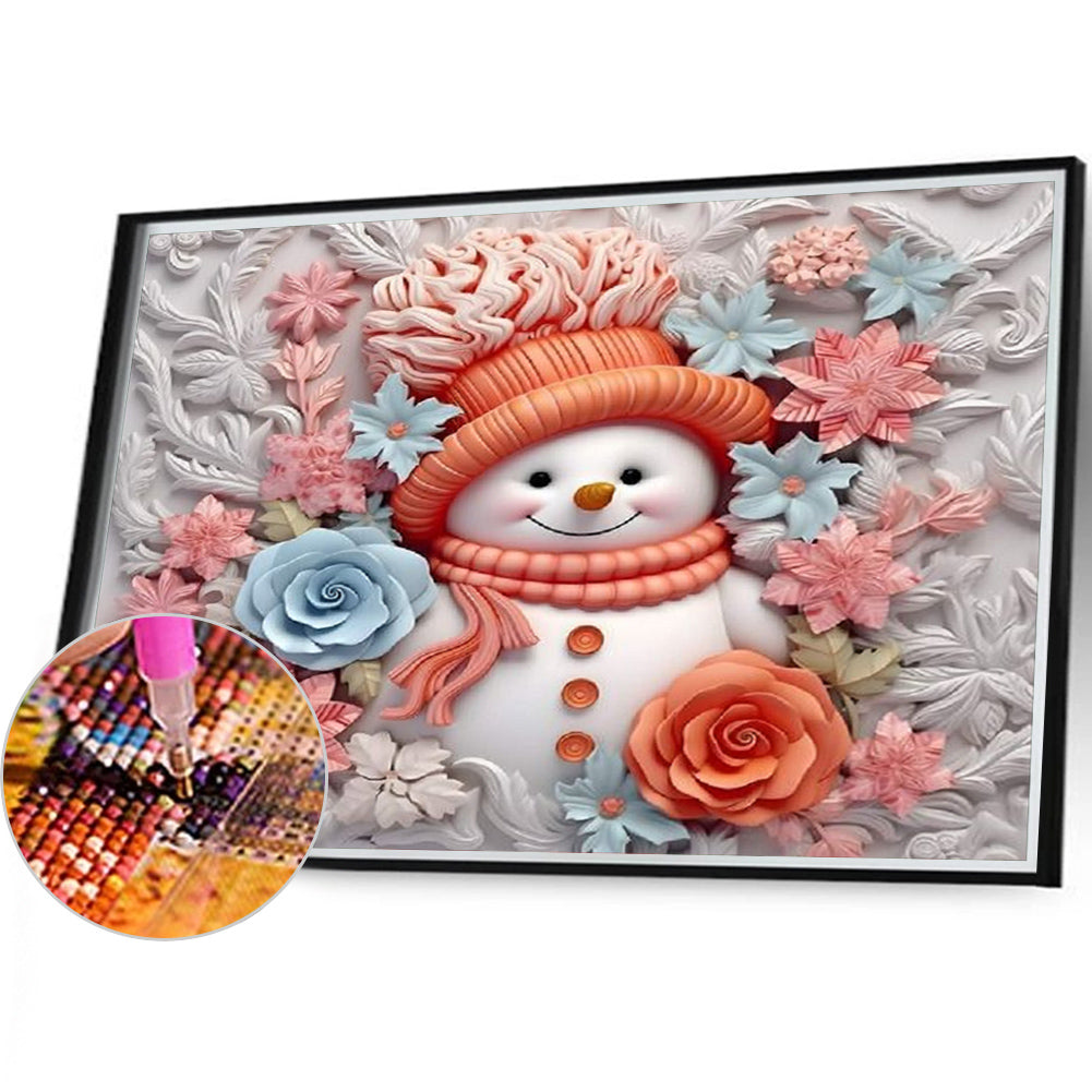 Snowman - Full Round Drill Diamond Painting 40*35CM