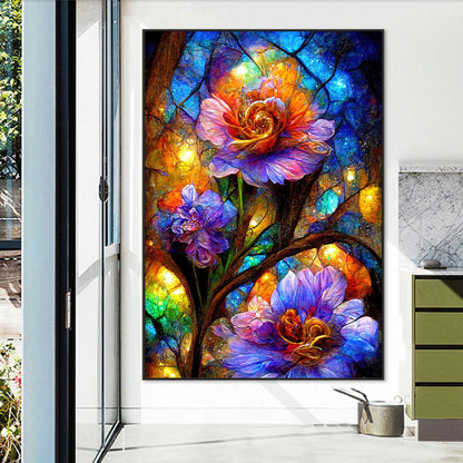 Translucent Colorful Flowers - Full Square Drill Diamond Painting 50*70CM