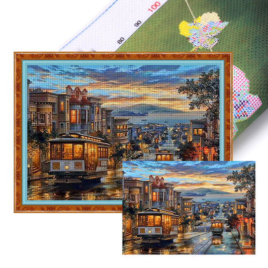 City View - 11CT Stamped Cross Stitch 55*40CM