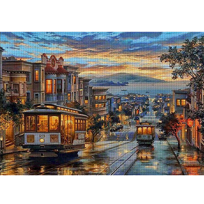 City View - 11CT Stamped Cross Stitch 55*40CM