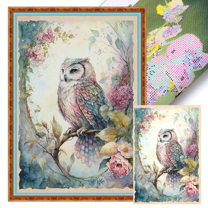 Retro Poster - Owl - 11CT Stamped Cross Stitch 40*60CM