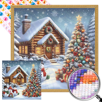 Christmas Snow Scene - Full AB Round Drill Diamond Painting 30*30CM