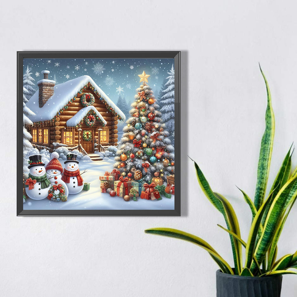 Christmas Snow Scene - Full AB Round Drill Diamond Painting 30*30CM