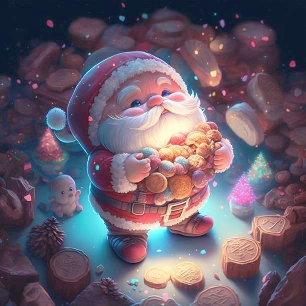 Q Version Of Santa Claus - Full AB Round Drill Diamond Painting 30*30CM