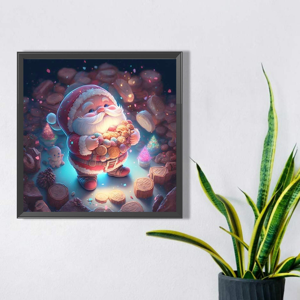 Q Version Of Santa Claus - Full AB Round Drill Diamond Painting 30*30CM