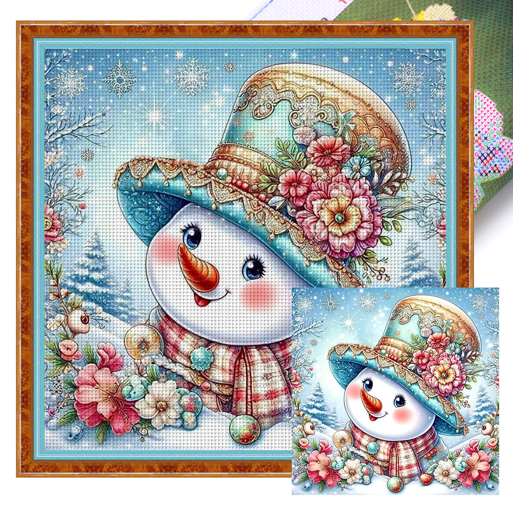 Snowman - 18CT Stamped Cross Stitch 30*30CM