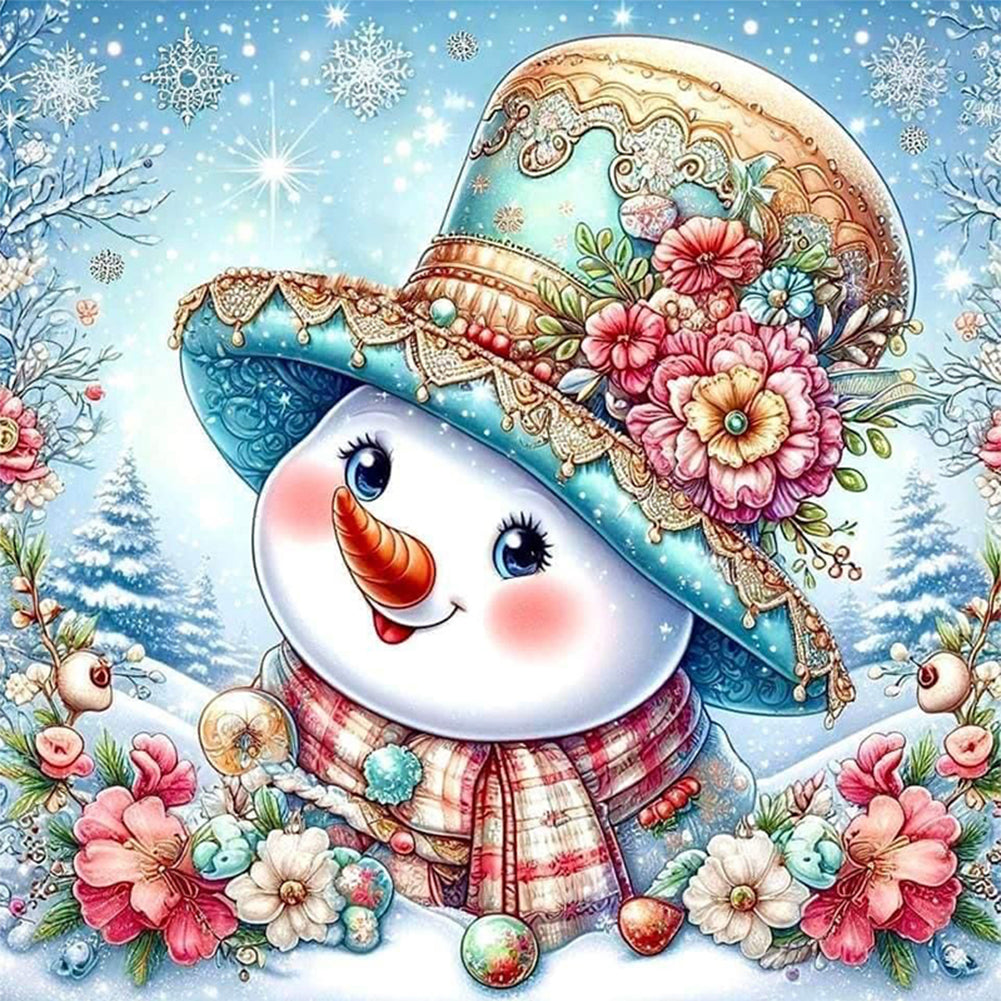 Snowman - 18CT Stamped Cross Stitch 30*30CM