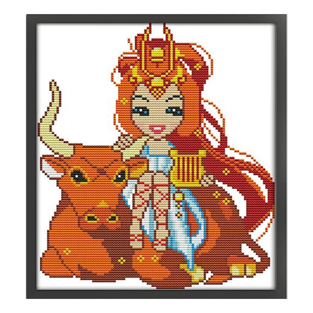 Taurus - 14CT Stamped Cross Stitch 26*29CM(Joy Sunday)