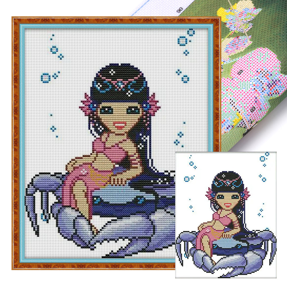 Cancer - 14CT Stamped Cross Stitch 25*29CM(Joy Sunday)