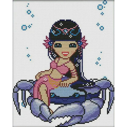 Cancer - 14CT Stamped Cross Stitch 25*29CM(Joy Sunday)