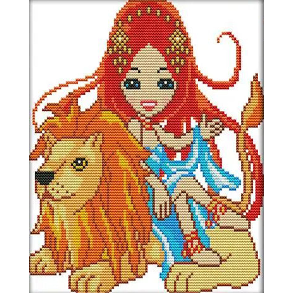 Leo - 14CT Stamped Cross Stitch 23*27CM(Joy Sunday)