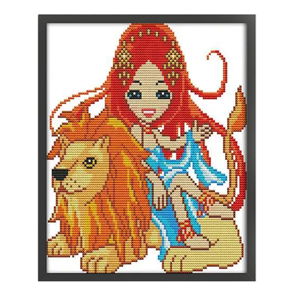 Leo - 14CT Stamped Cross Stitch 23*27CM(Joy Sunday)