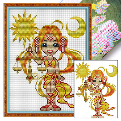 Libra - 14CT Stamped Cross Stitch 22*29CM(Joy Sunday)