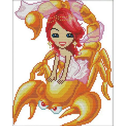 Capricorn - 14CT Stamped Cross Stitch 25*29CM(Joy Sunday)