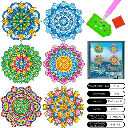 6 PCS Gem Art DIY Craft Kits Mandala Diamond Painting Stickers for Boy Girl Gift