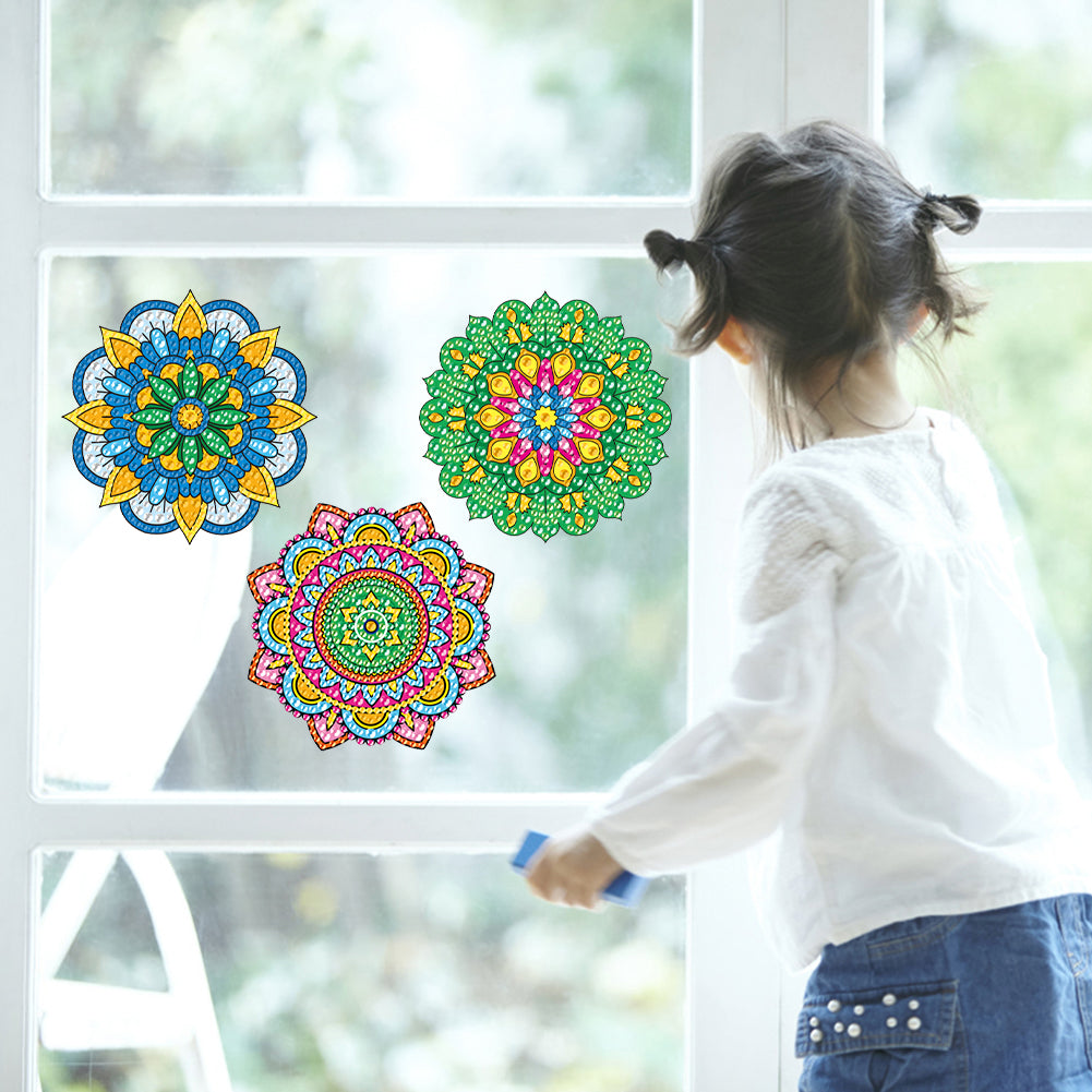 6 PCS Gem Art DIY Craft Kits Mandala Diamond Painting Stickers for Boy Girl Gift