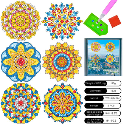 6 PCS Gem Art DIY Craft Kits Mandala Diamond Painting Stickers for Boy Girl Gift