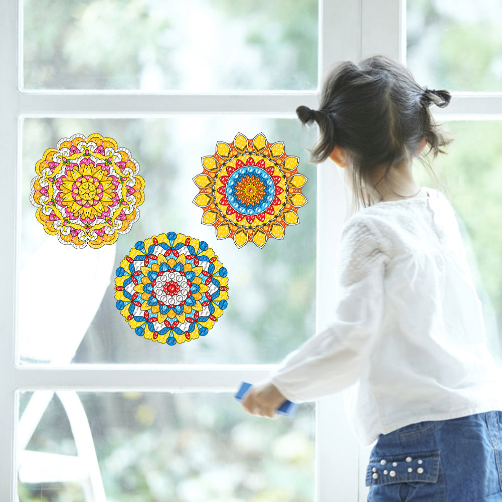 6 PCS Gem Art DIY Craft Kits Mandala Diamond Painting Stickers for Boy Girl Gift