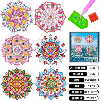 6 PCS Gem Art DIY Craft Kits Mandala Diamond Painting Stickers for Boy Girl Gift