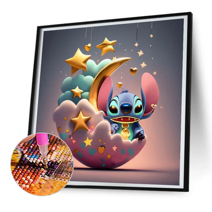 Star Moon And Stitch - Full Round Drill Diamond Painting 30*30CM