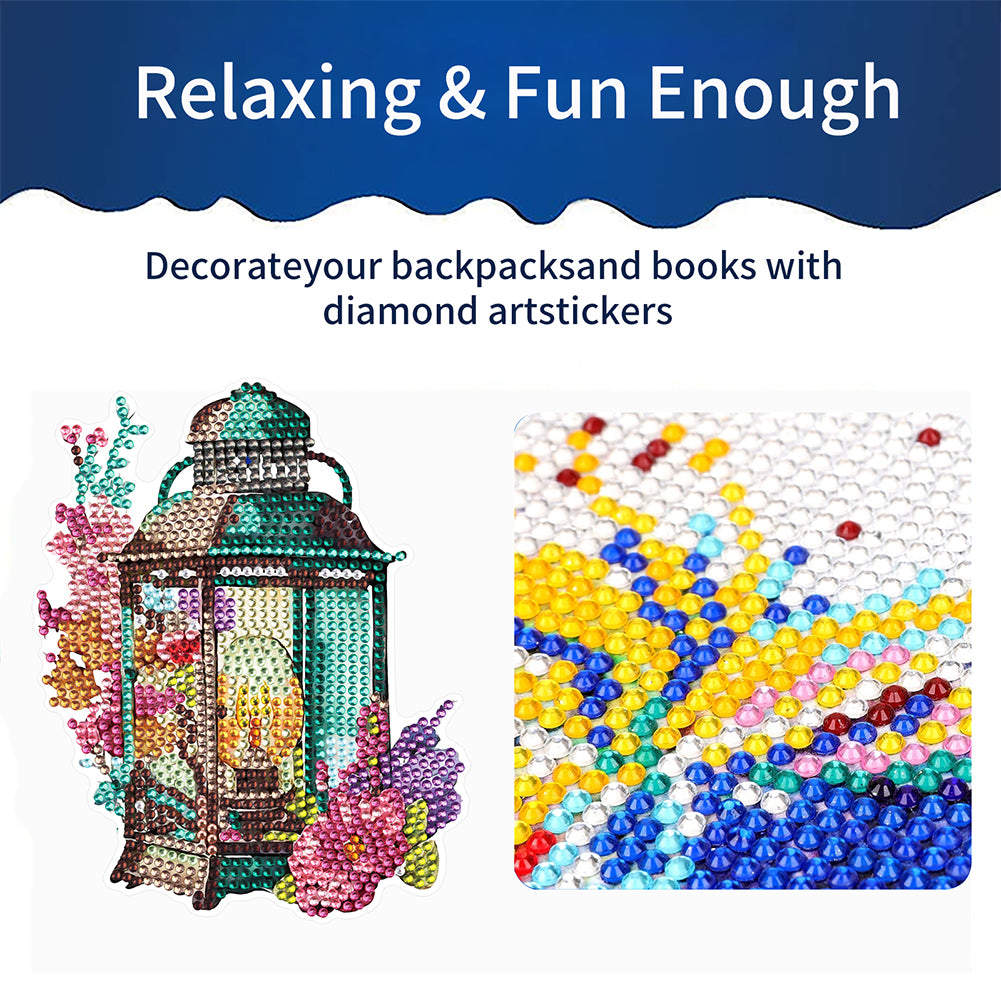 6 PCS Diamond Painting Stickers for Xmas Decor Boy Girls Gift (Christmas Lamp)