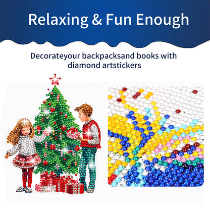 6 PCS Diamond Painting Stickers for Xmas Decor Boy Girls Gift (Christmas Tree)