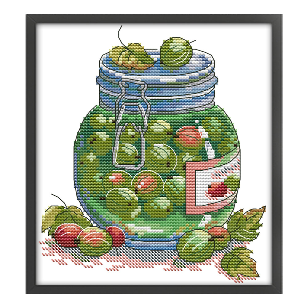 Juicy Gooseberries - 14CT Stamped Cross Stitch 18*21CM(Joy Sunday)