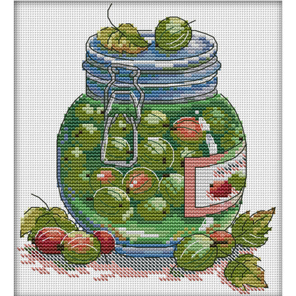 Juicy Gooseberries - 14CT Stamped Cross Stitch 18*21CM(Joy Sunday)