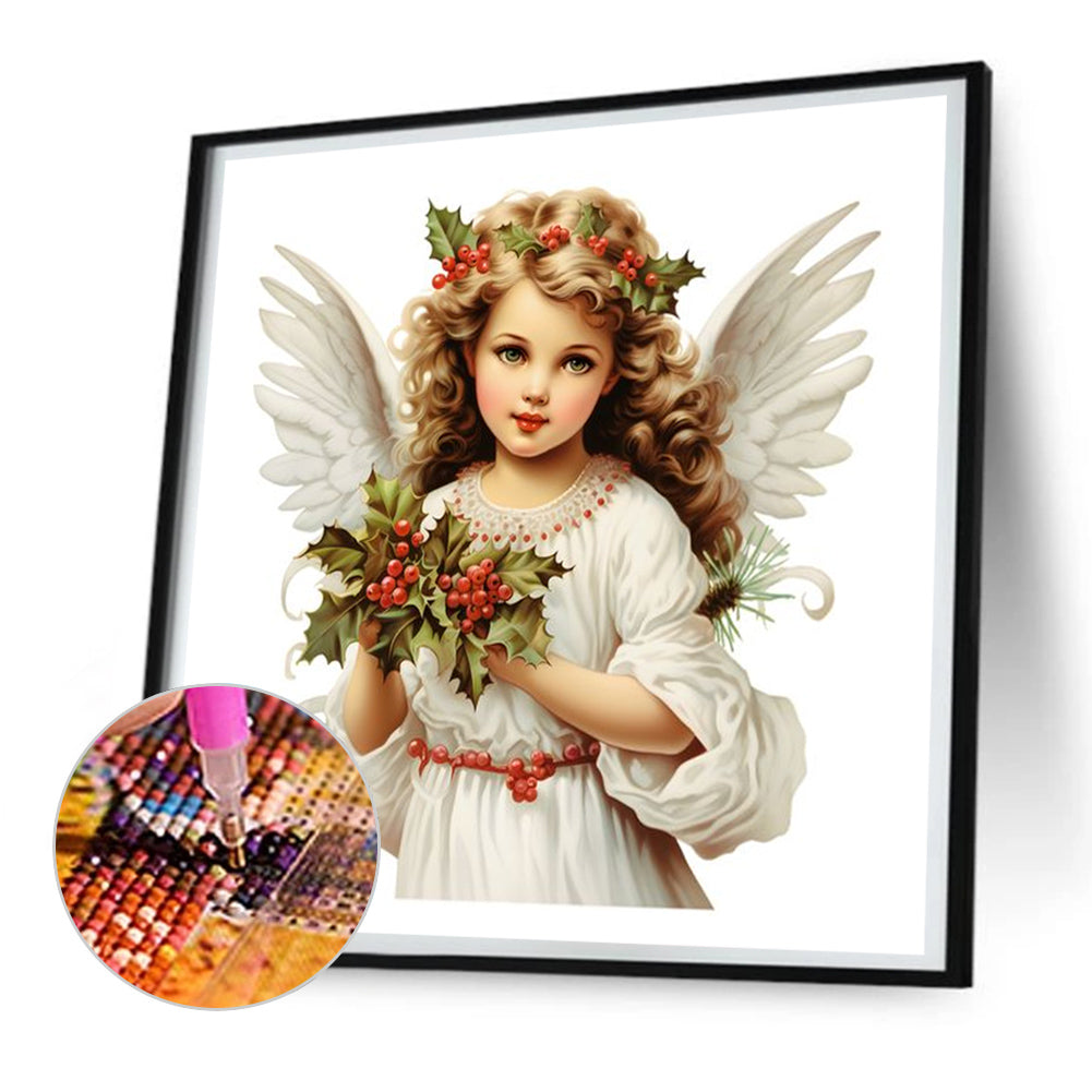 Christmas Angel - Full Round Drill Diamond Painting 30*30CM