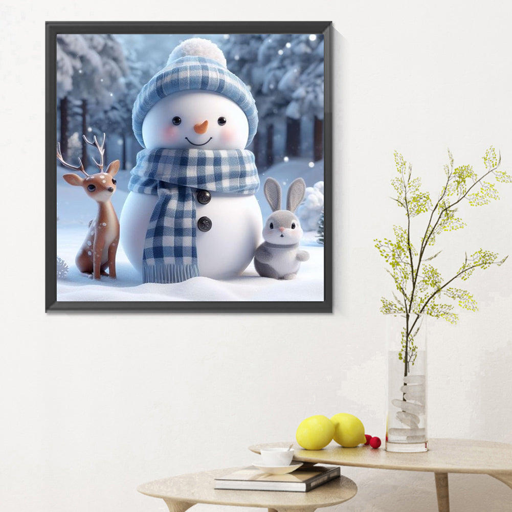 Christmas Snowman - Full Round Drill Diamond Painting 30*30CM