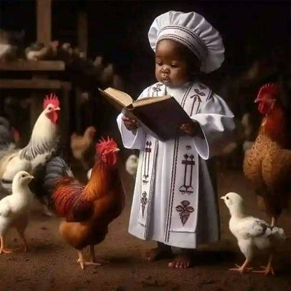 Black Kid - Full Round Drill Diamond Painting 40*40CM