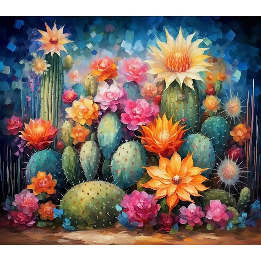 Cactus Flower - Full Round Drill Diamond Painting 40*35CM