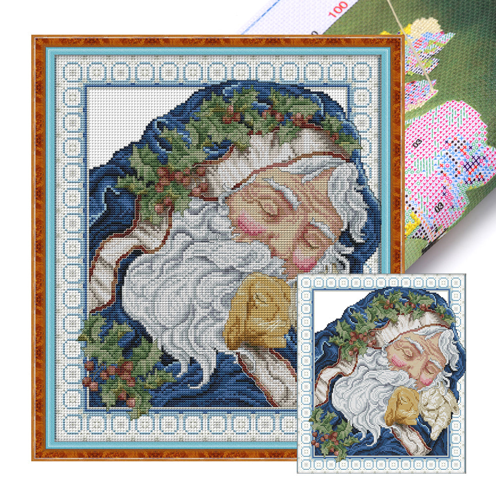 Intoxicated Santa Claus - 14CT Stamped Cross Stitch 35*39CM(Joy Sunday)