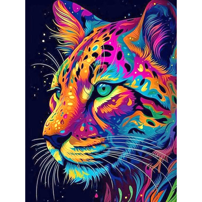 Color Leopard Portrait - Full Round Drill Diamond Painting 30*40CM