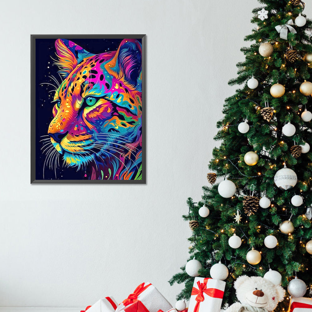 Color Leopard Portrait - Full Round Drill Diamond Painting 30*40CM