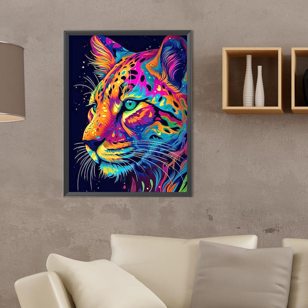 Color Leopard Portrait - Full Round Drill Diamond Painting 30*40CM