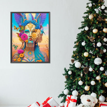 Flowers, Butterflies And Beauties - Full Round Drill Diamond Painting 30*40CM