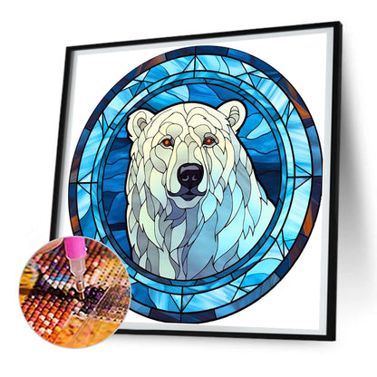 Polar Bear Glass Painting - Full Round Drill Diamond Painting 30*30CM