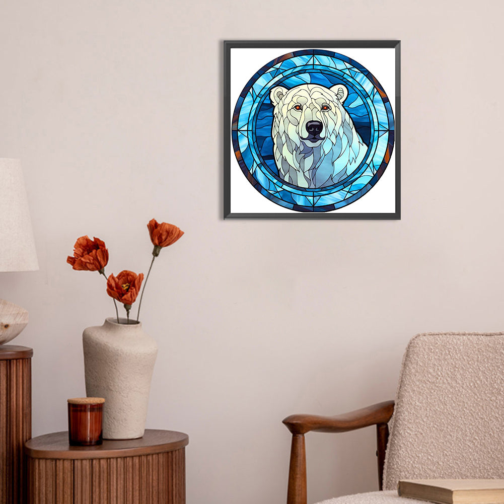 Polar Bear Glass Painting - Full Round Drill Diamond Painting 30*30CM