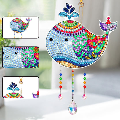 Suncatcher Double Sided Crystal Painting Ornaments for Windows Decor (Dolphin)
