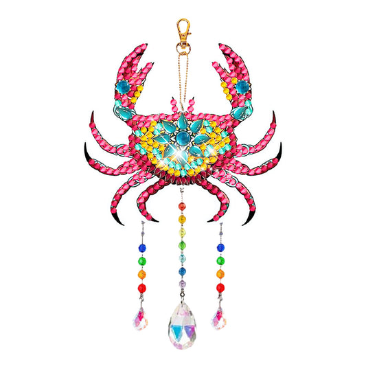 Suncatcher Double Sided Crystal Painting Ornaments for Windows Decor (Crab)
