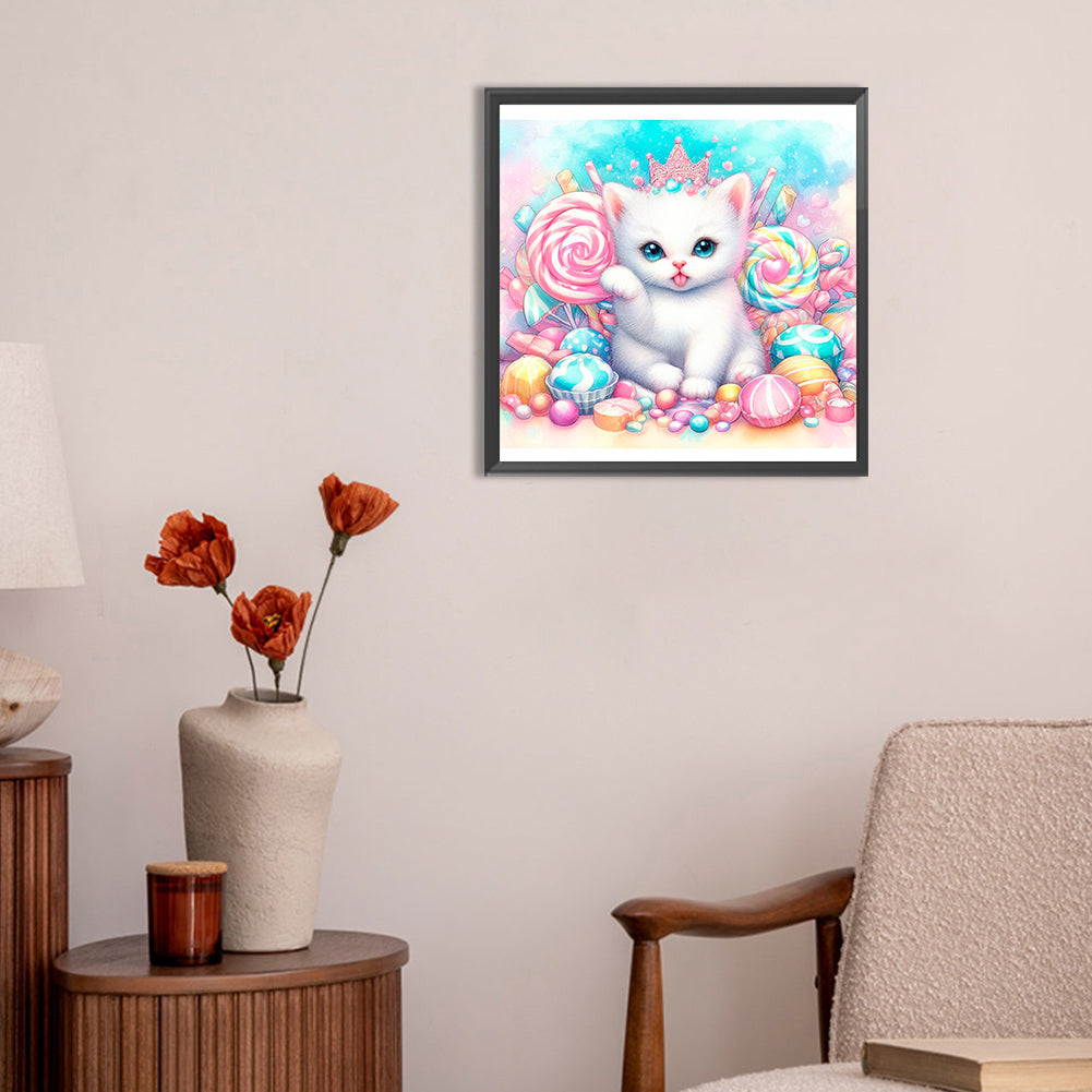 Candy Kitten - Full Round Drill Diamond Painting 30*30CM