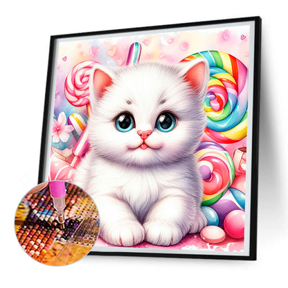 Candy Kitten - Full Round Drill Diamond Painting 30*30CM