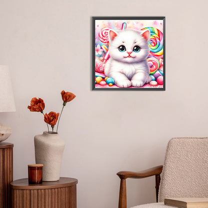 Candy Kitten - Full Round Drill Diamond Painting 30*30CM