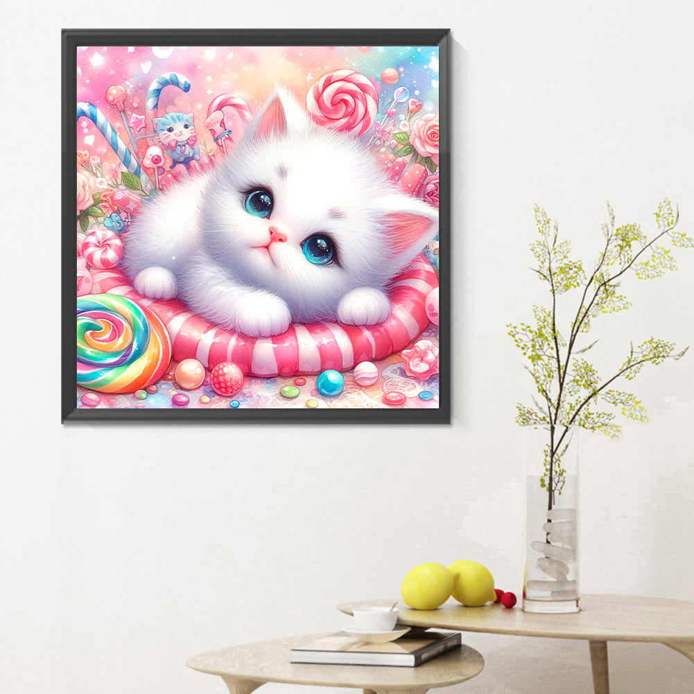 Candy Kitten - Full Round Drill Diamond Painting 30*30CM