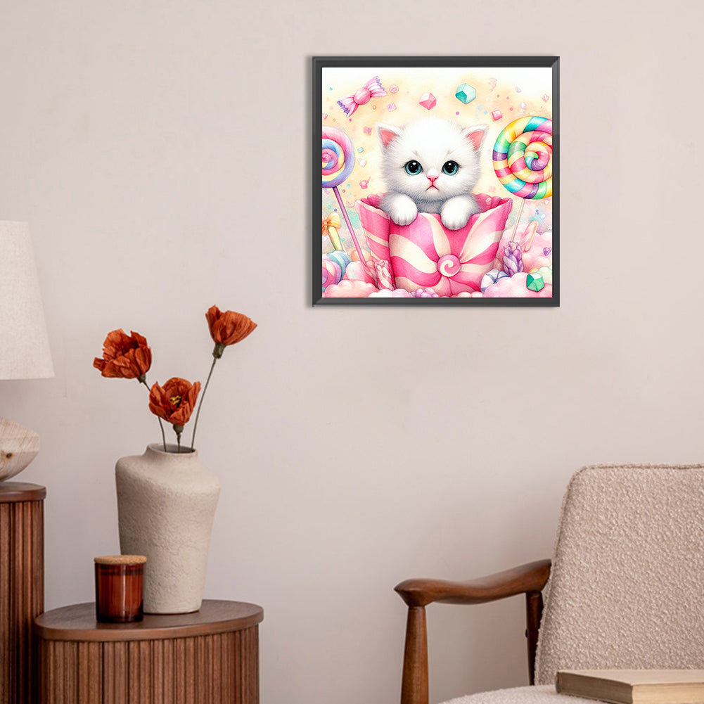 Candy Kitten - Full Round Drill Diamond Painting 30*30CM