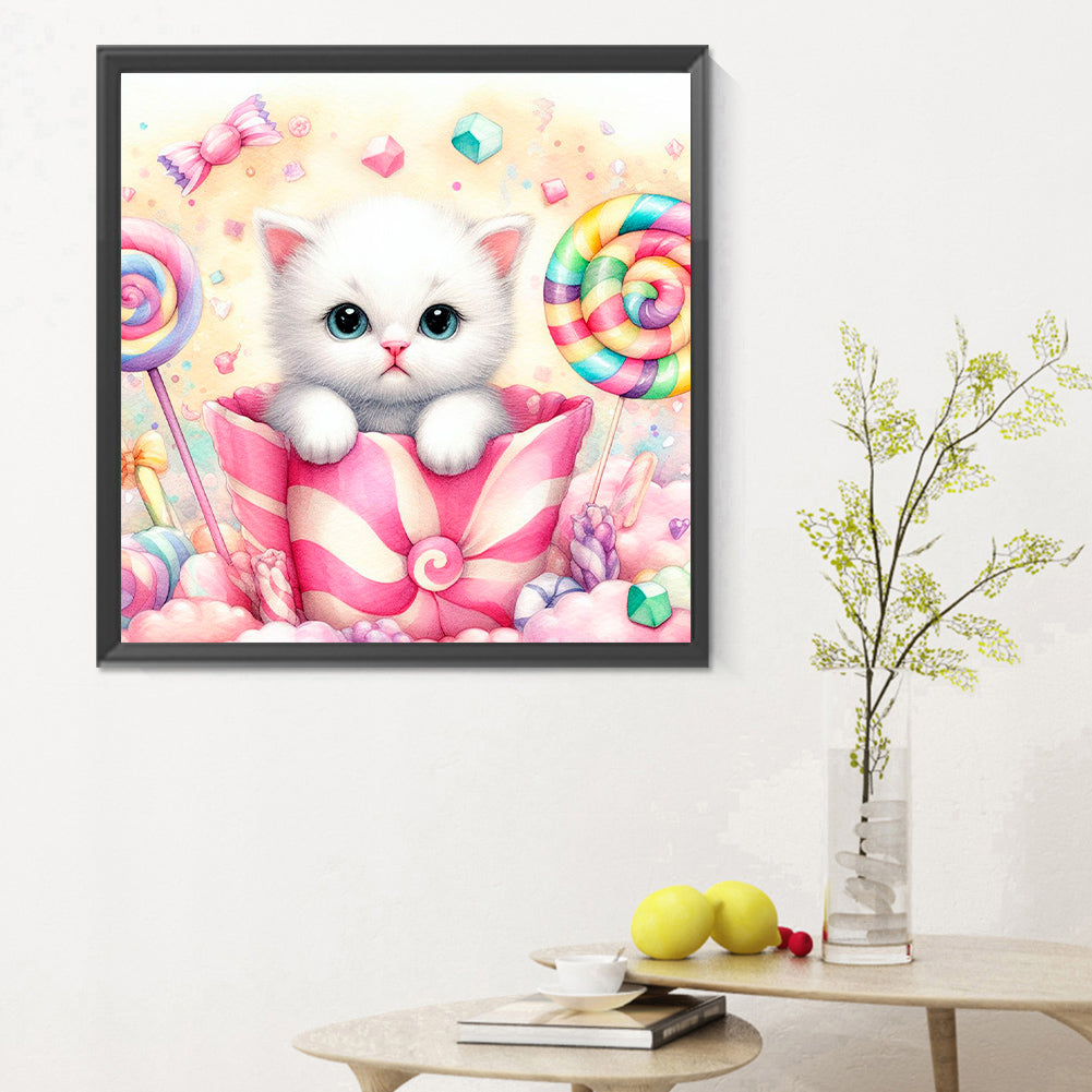 Candy Kitten - Full Round Drill Diamond Painting 30*30CM